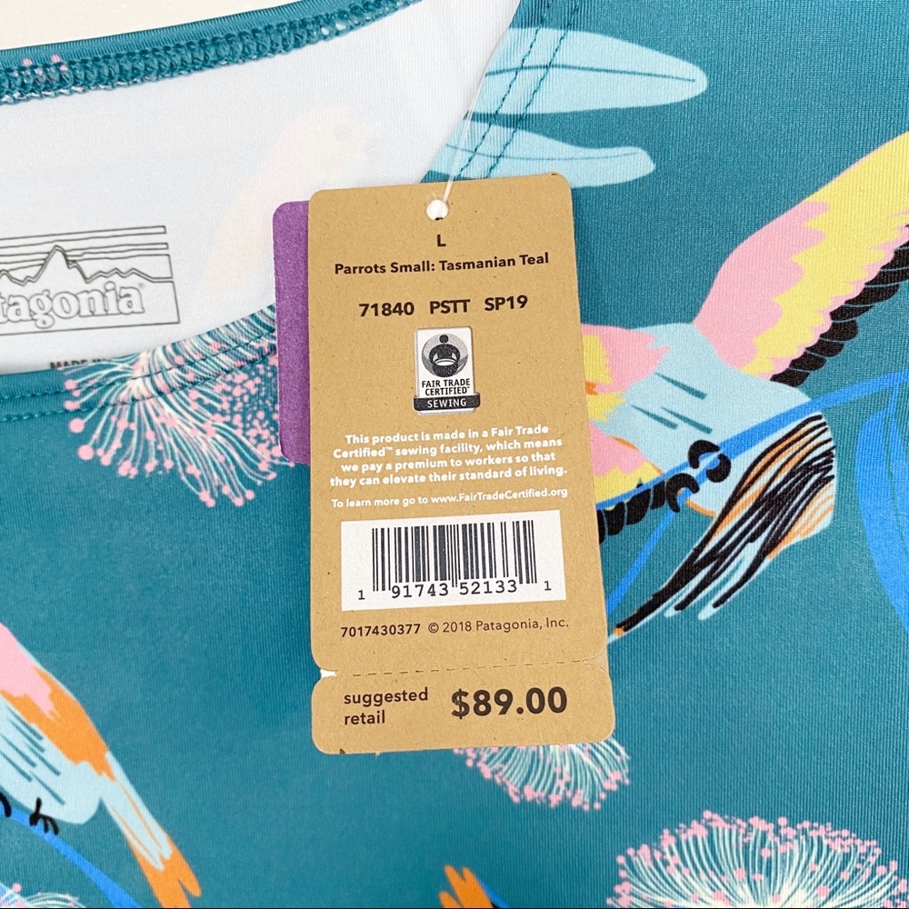 PATAGONIA Swell Seeker Cropped Rashguard L Parrot - Picture 7 of 8